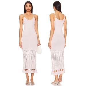 PEIXOTO Nora Knit Maxi Dress Beachy Vacation Summer Dainty Resort Blush Petal S